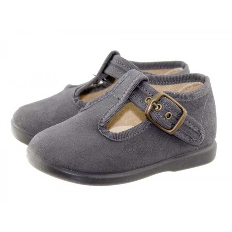 Zapatos pepitos niños serratex hebilla gris