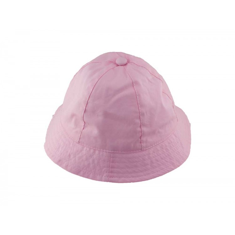 Sombrero bebe algodón liso rosa