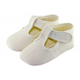 Zapatos Pepitos Bebe Tela velcro  blanco