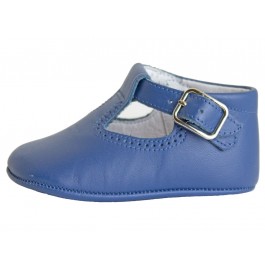 Zapatos Pepitos bebé hebilla piel azul