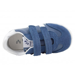 Zapatillas niños piel/serraje velcro azules