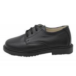 Zapatos colegiales cordones elasticos negro